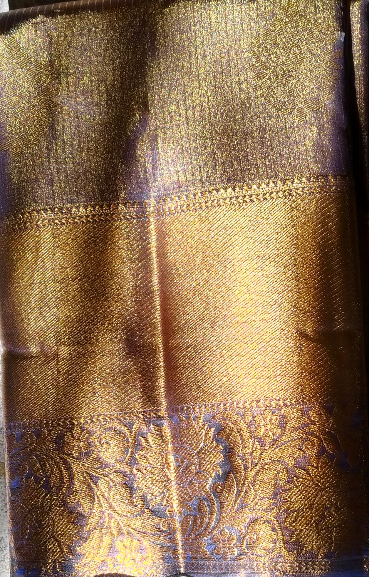 Champagne Gold Semi-Silk Saree