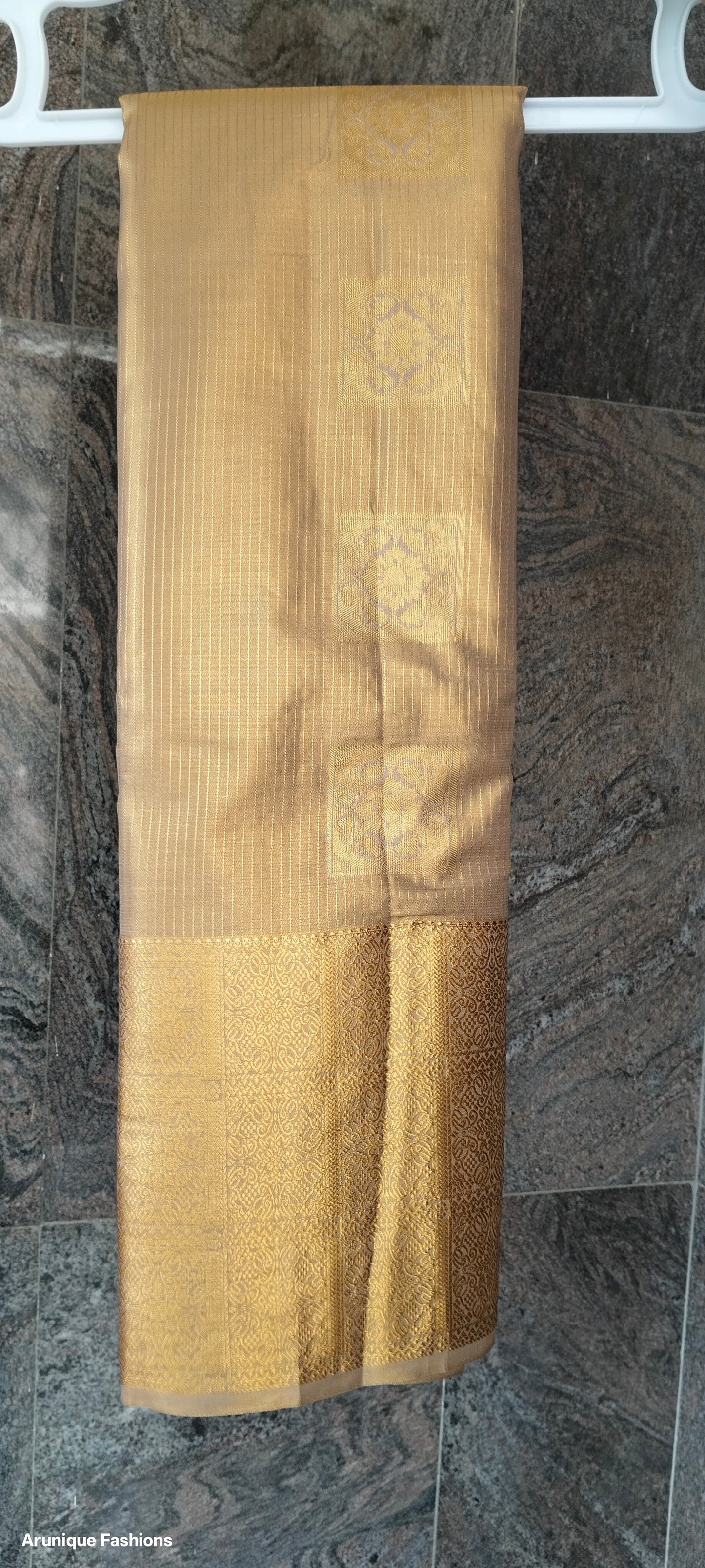 Champagne Gold Semi-Silk Saree