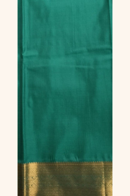 Teal Pink Saree with Golden Zari Butta & Wide Border - Blouse Detail